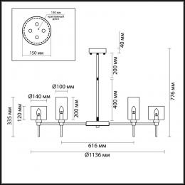 Odeon light 4689/20 MODERN (В 2-Х КОРОБКАХ) ODL20 439 золотой/янтарный Люстра E14 20*40W DIATRA  - 2 купить